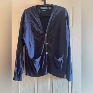 Polo by Ralph Lauren Navy Cardigan. Large